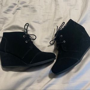 TOMS Suede Lace Up Wedges